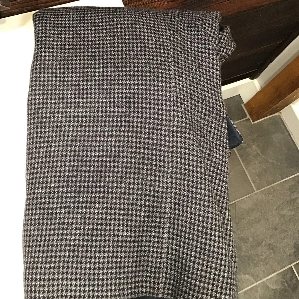 Vintage Houndstooth Silk Blazer Checkered Suit Jacket Plaid Sports Coat 42R - Picture 15 of 16